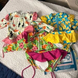 SwimZip Baby Girl Ruffled Bikini 6-12 months Like New Condition - choose 1 print
